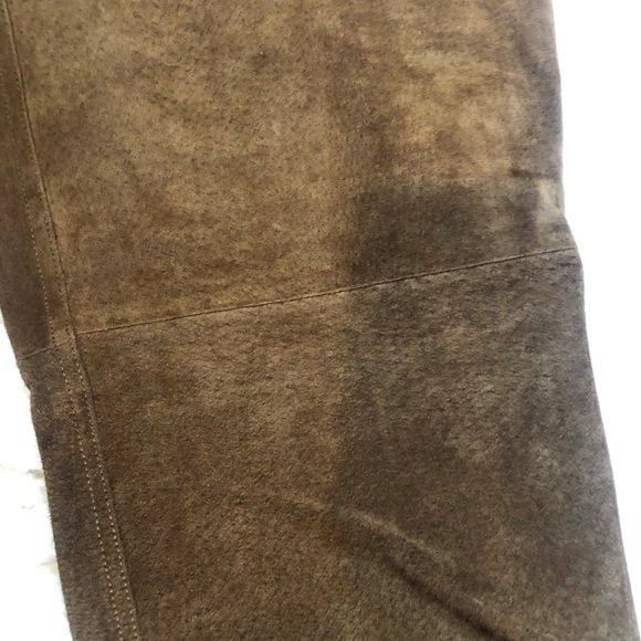 90s Vintage Genuine Leather Pants High Waisted - Picture 2 of 8